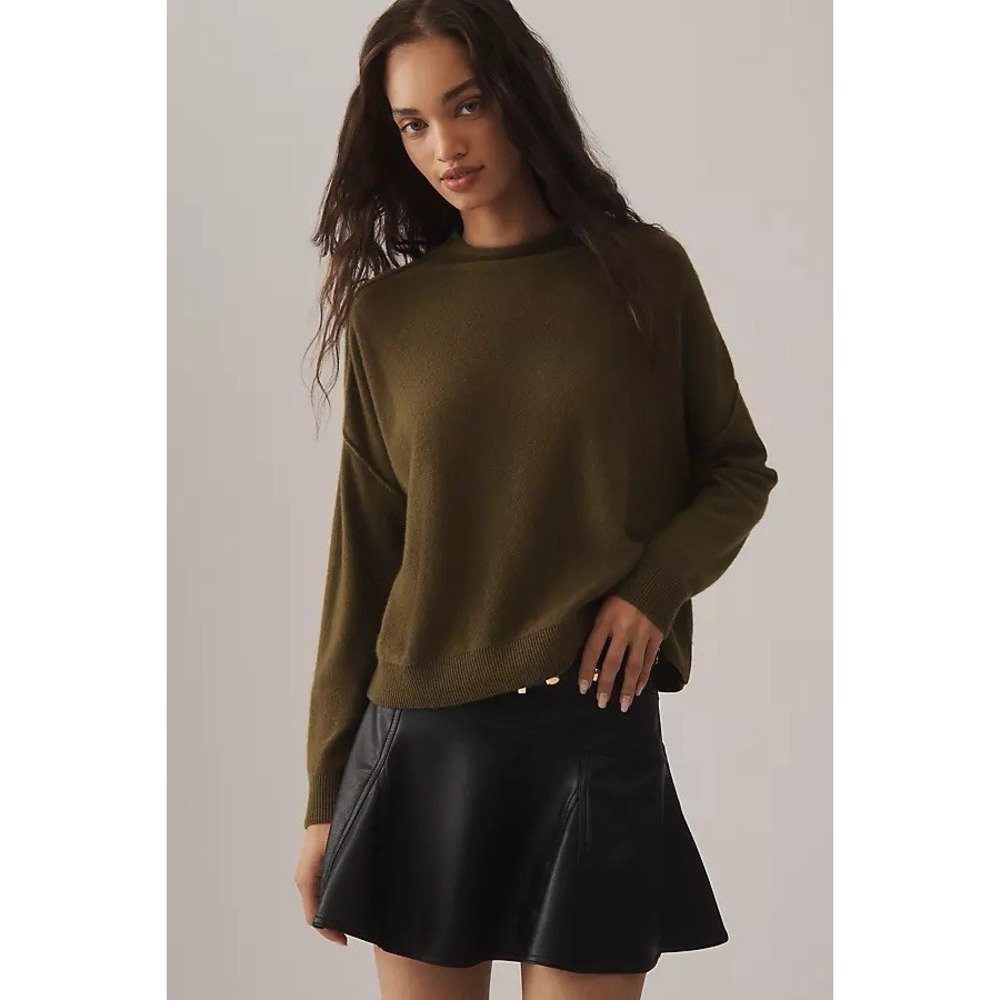 PILCRO by Anthropologie Women's Alani Cashmere Mock Neck Sweater NWT SIZE S